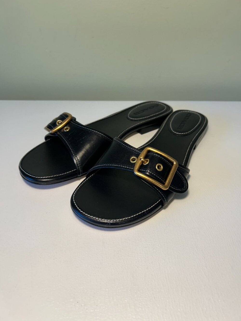 Coach Women's Margot Leather Flat Sandal - Picture 2 of 16